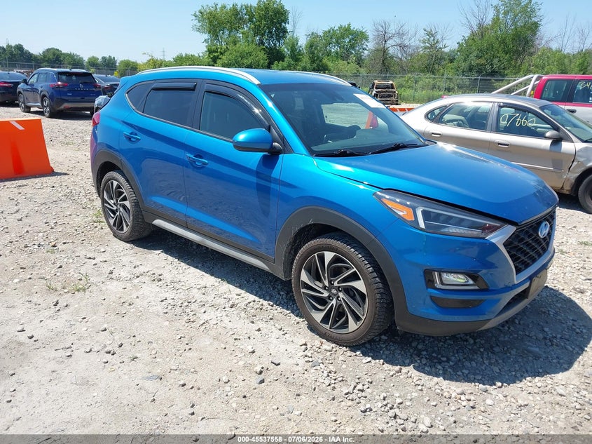 2019 Hyundai Tucson VIN KM8J3CAL9KU838606 IAAI salvage auction — REAR END, Salvage Title, sold $25 on 2026-07-30 (photo 1)