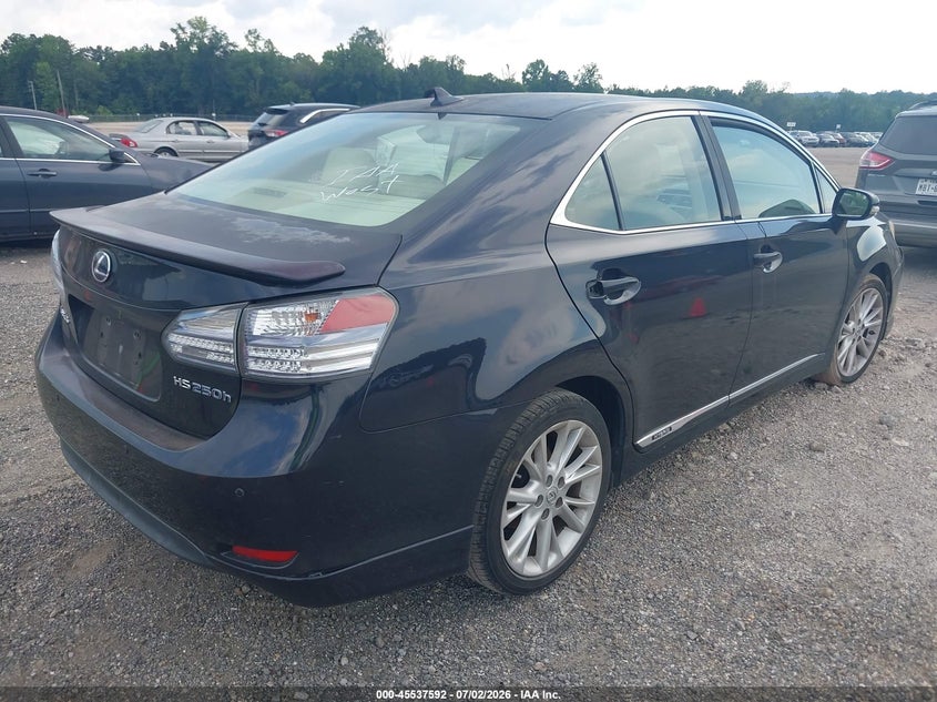 2010 Lexus Hs 250h VIN JTHBB1BA5A2022708 IAAI salvage auction — NORMAL WEAR, Clear (Alabama), sold $2,075 on 2026-07-22 (photo 4)