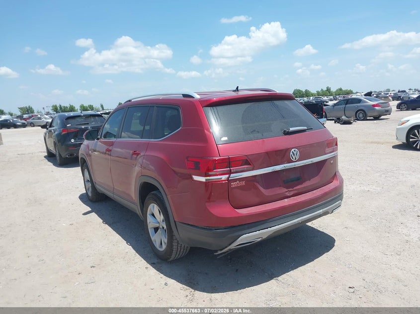 2018 Volkswagen Atlas VIN 1V2AR2CA0JC550355 IAAI salvage auction — REAR END, Salvage (Texas), sold $3,050 on 2026-07-12 (photo 3)