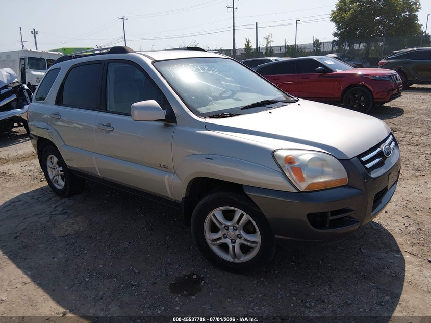 2007 Kia Sportage VIN KNDJE723477342185 IAAI salvage auction — NORMAL WEAR, Clear (Pennsylvania), sold $450 on 2026-07-24 (photo 1)
