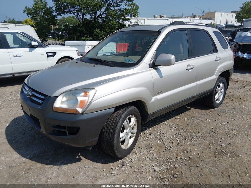 2007 Kia Sportage VIN KNDJE723477342185 IAAI salvage auction — NORMAL WEAR, Clear (Pennsylvania), sold $450 on 2026-07-24 (photo 2)