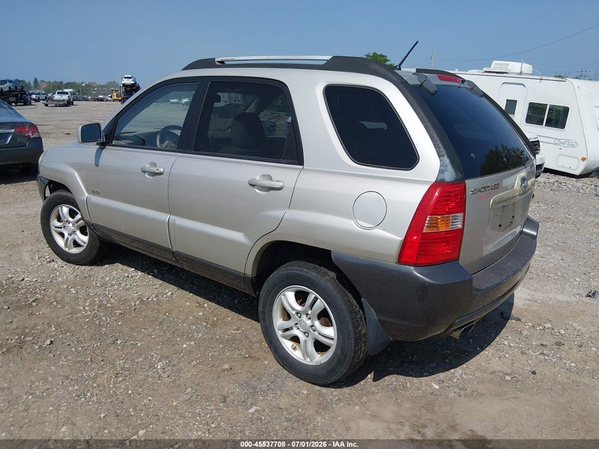 2007 Kia Sportage VIN KNDJE723477342185 IAAI salvage auction — NORMAL WEAR, Clear (Pennsylvania), sold $450 on 2026-07-24 (photo 3)