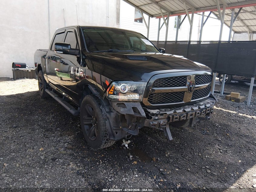 2018 Ram 1500 VIN 1C6RR7MT9JS117423 IAAI salvage auction — FRONT END, Salvage Title, sold $9,600 on 2026-07-26 (photo 1)