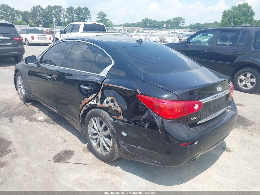 2015 Infiniti Q50 VIN JN1BV7AR8FM409139 IAAI salvage auction — NORMAL WEAR, Clear (Georgia), sold $1,025 on 2026-07-29 (photo 3)