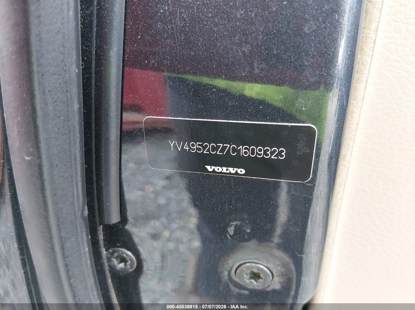2012 Volvo Xc90 VIN YV4952CZ7C1609323 IAAI salvage auction — RIGHT FRONT, Salvage (West Virginia), sold $125 on 2026-08-12 (photo 9)