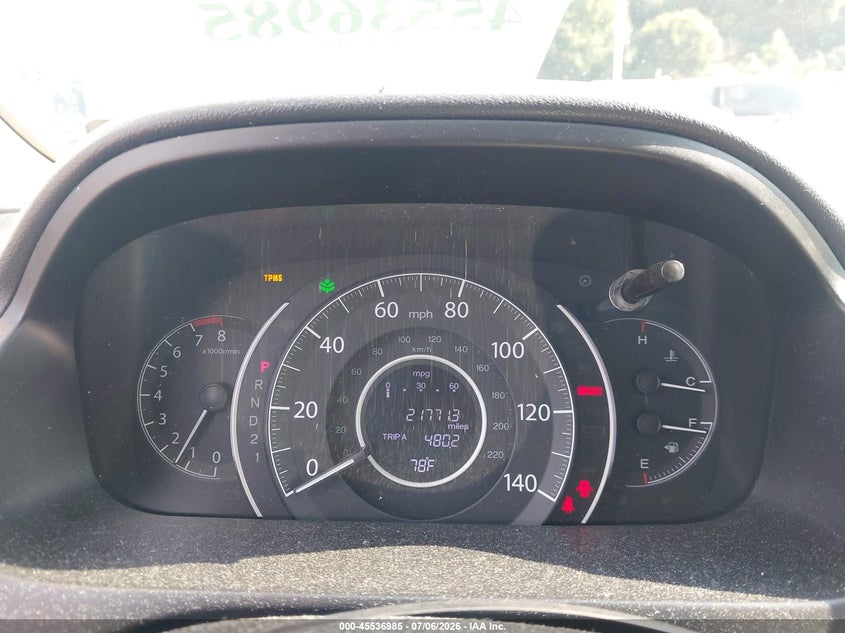 2013 Honda Cr-v VIN 2HKRM3H33DH505048 IAAI salvage auction — FRONT END, Salvage (Georgia), sold $1,650 on 2026-08-20 (photo 7)