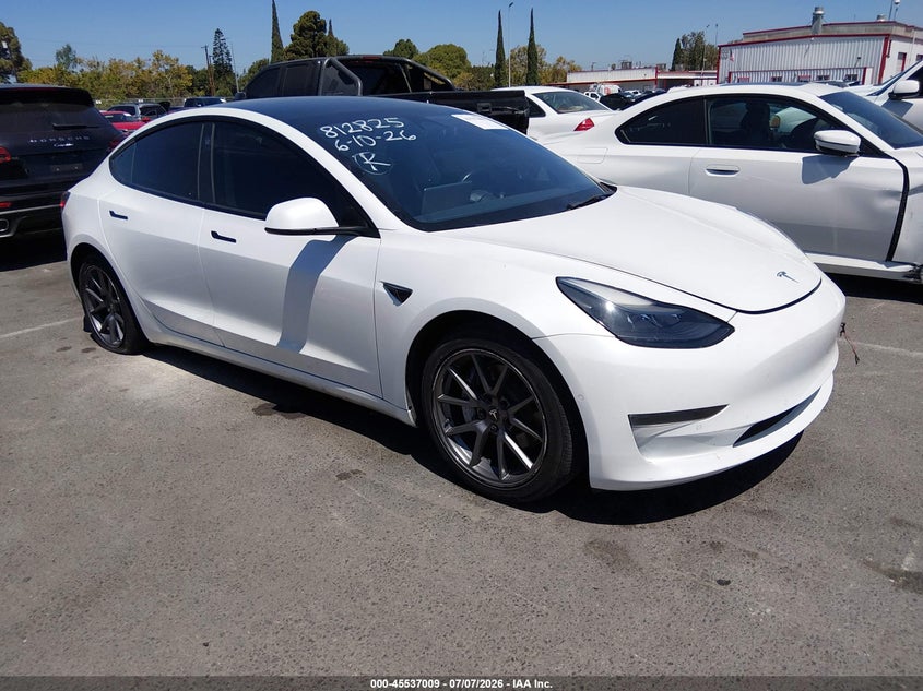 2022 Tesla Model 3 VIN 5YJ3E1EA9NF309299 IAAI salvage auction — REAR END, Salvage Title, sold $6,775 on 2026-08-20 (photo 1)