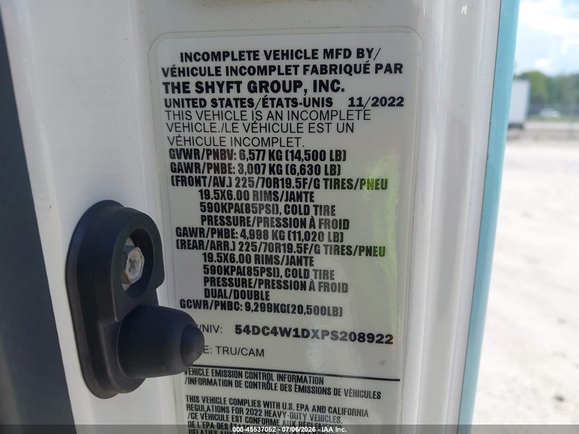 2023 Isuzu Npr VIN 54DC4W1DXPS208922 IAAI salvage auction — ALL OVER, Wait Title, sold $7,200 on 2026-08-19 (photo 8)