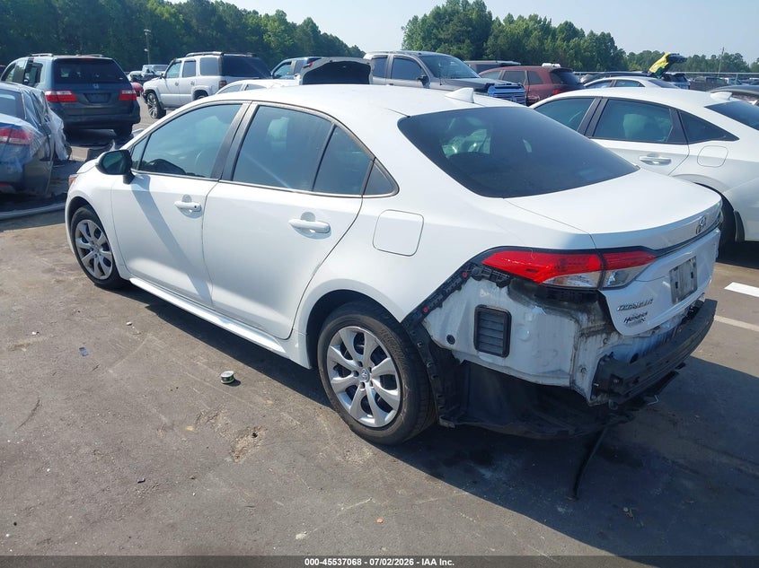 2020 Toyota Corolla VIN 5YFEPRAEXLP106966 IAAI salvage auction — REAR END, Salvage (North Carolina), sold $4,650 on 2026-07-22 (photo 3)