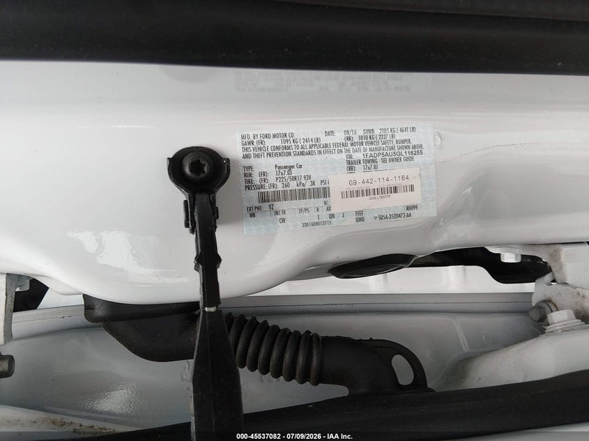 2016 Ford C-max VIN 1FADP5AU5GL116255 IAAI salvage auction — NORMAL WEAR, SF97 (Maryland), sold $8,200 on 2026-07-21 (photo 9)