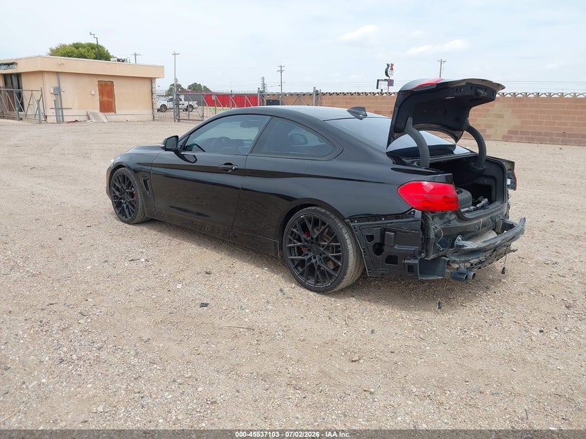 2015 BMW 4er VIN WBA3N7C5XFK225079 IAAI salvage auction — REAR END, Salvage Title, sold $2,150 on 2026-08-10 (photo 3)