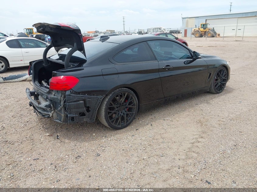 2015 BMW 4er VIN WBA3N7C5XFK225079 IAAI salvage auction — REAR END, Salvage Title, sold $2,150 on 2026-08-10 (photo 4)