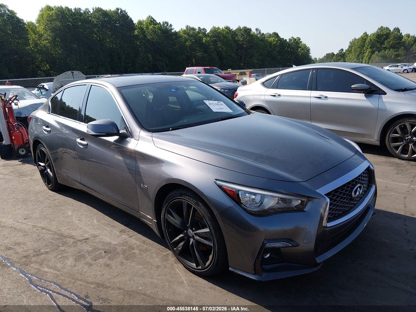 2019 Infiniti Q50 VIN JN1EV7AP0KM541592 IAAI salvage auction — REAR END, Nrc Lienholder Repossession Paperwork (Texas), sold $2,775 on 2026-07-29 (photo 1)