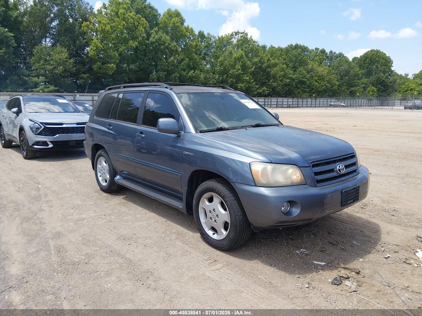 2004 Toyota Highlander VIN JTEEP21AX40006703 IAAI salvage auction — NORMAL WEAR, Clear (Tennessee), sold $1,050 on 2026-07-08 (photo 1)