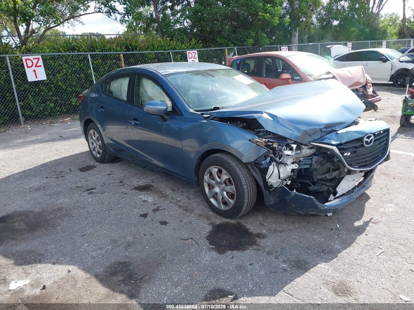 2016 Mazda 3 VIN JM1BM1T79G1298516 IAAI salvage auction — FRONT END, Rebuildable (Florida), sold $525 on 2026-07-29 (photo 1)