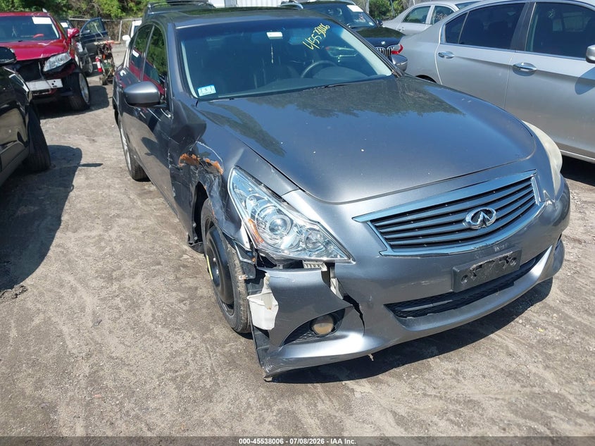 2012 Infiniti G VIN JN1DV6AR1CM861755 IAAI salvage auction — RIGHT FRONT, Clear (Massachusetts), sold $400 on 2026-07-14 (photo 1)