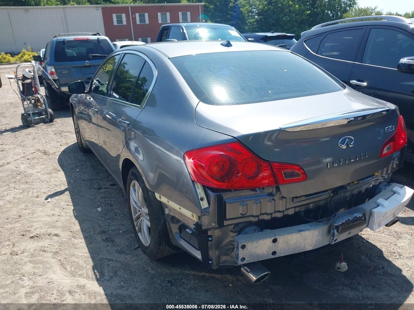 2012 Infiniti G VIN JN1DV6AR1CM861755 IAAI salvage auction — RIGHT FRONT, Clear (Massachusetts), sold $400 on 2026-07-14 (photo 3)
