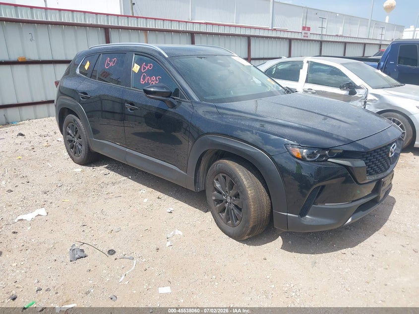 2025 Mazda Cx-50 VIN 7MMVABBM8SN350626 IAAI salvage auction — LEFT FRONT, Enterprise Vehicles Clear Only (Texas), sold $12,550 on 2026-07-09 (photo 1)