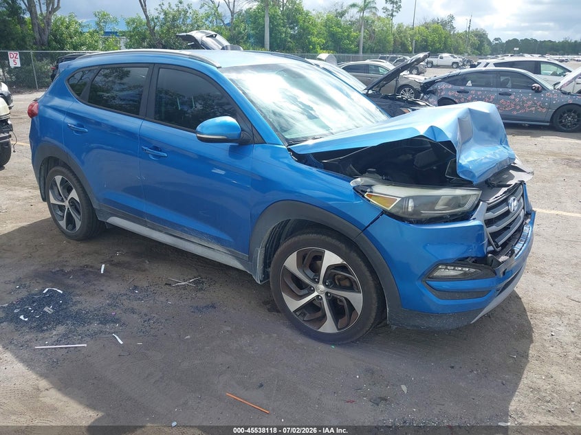 2018 Hyundai Tucson VIN KM8J3CAL0JU739543 IAAI salvage auction — FRONT END, Rebuildable (Florida), sold $1,550 on 2026-07-20 (photo 1)