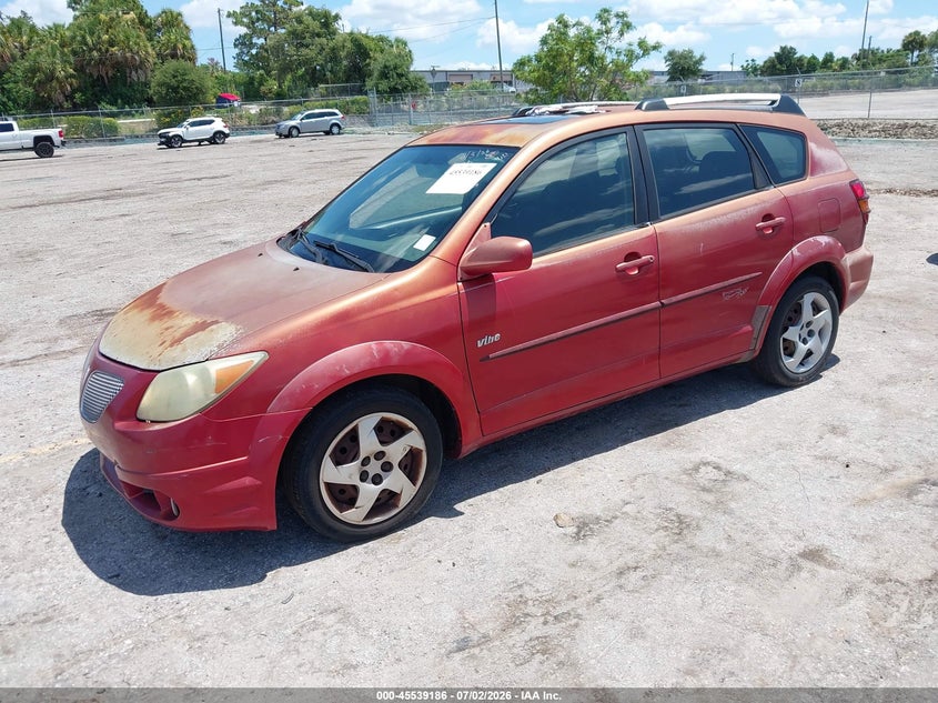 2005 Pontiac Vibe VIN 5Y2SL63875Z439350 IAAI salvage auction — FRONT & REAR, Rebuildable (Florida), sold $575 on 2026-07-30 (photo 2)