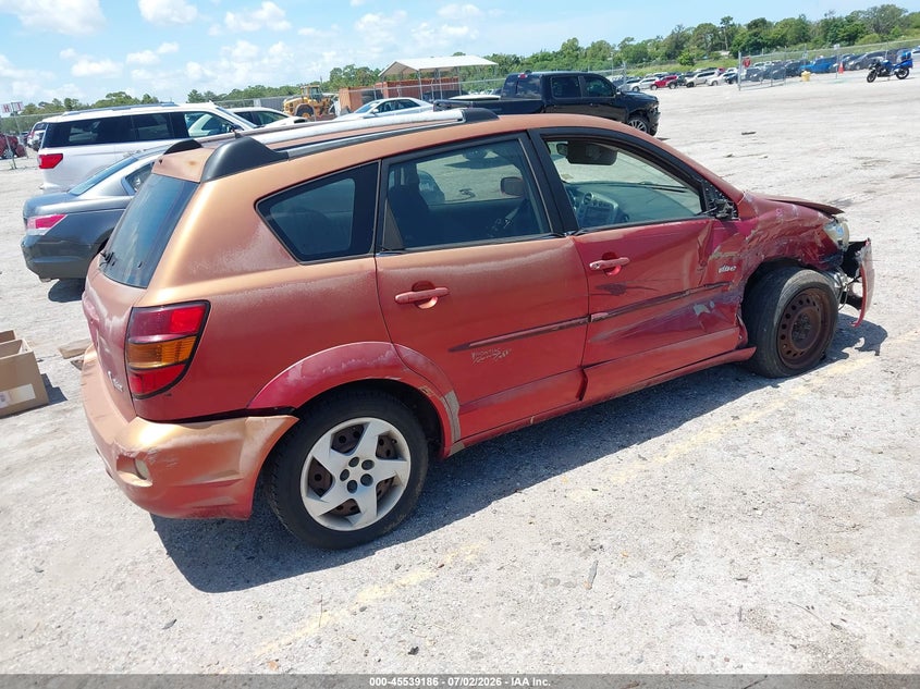 2005 Pontiac Vibe VIN 5Y2SL63875Z439350 IAAI salvage auction — FRONT & REAR, Rebuildable (Florida), sold $575 on 2026-07-30 (photo 4)
