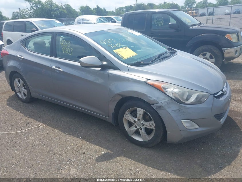 2012 Hyundai Elantra VIN KMHDH4AE8CU393654 IAAI salvage auction — RIGHT FRONT, Clear (Virginia), sold $1,250 on 2026-07-16 (photo 1)