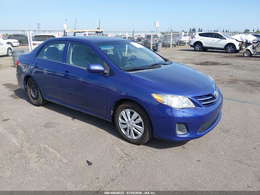 2013 Toyota Corolla VIN 5YFBU4EE6DP205570 IAAI salvage auction — RIGHT REAR, Salvage Title, sold $1,400 on 2026-07-22 (photo 1)