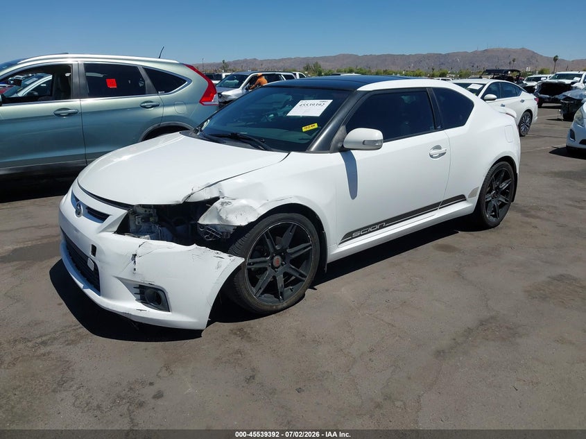 2012 Scion Tc VIN JTKJF5C72C3037295 IAAI salvage auction — LEFT FRONT, Salvage Title, sold $850 on 2026-07-28 (photo 2)