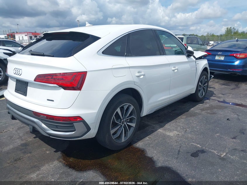 2023 Audi Q5 sportback VIN WA15AAFY2P2113379 IAAI salvage auction — RIGHT FRONT, Rebuildable (Florida), sold $15,700 on 2026-07-30 (photo 4)