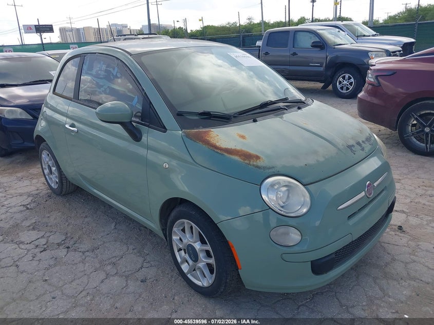 2012 Fiat 500 VIN 3C3CFFAR7CT194789 IAAI salvage auction — NORMAL WEAR, Original (Texas), sold $300 on 2026-08-10 (photo 1)