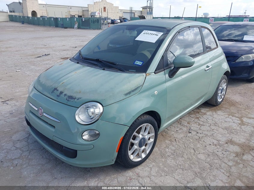 2012 Fiat 500 VIN 3C3CFFAR7CT194789 IAAI salvage auction — NORMAL WEAR, Original (Texas), sold $300 on 2026-08-10 (photo 2)