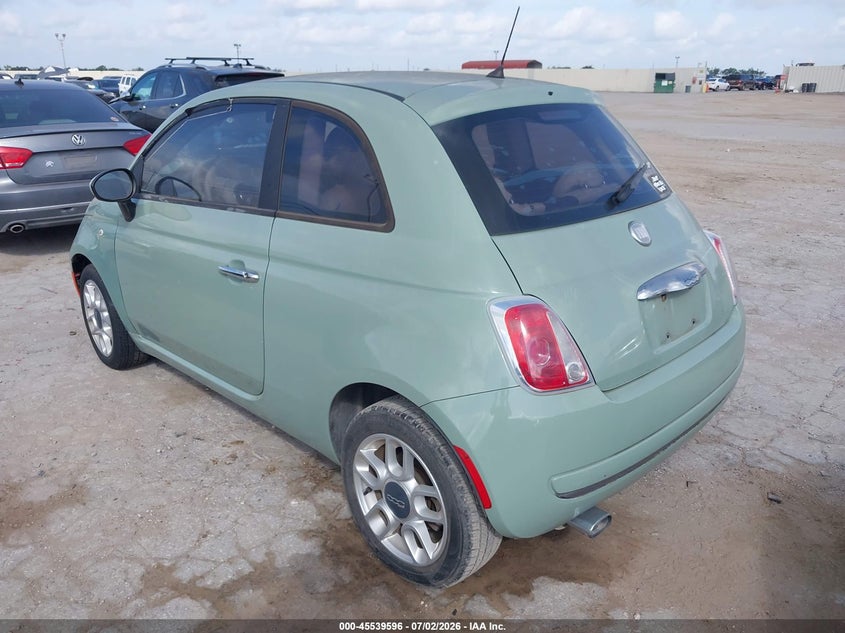 2012 Fiat 500 VIN 3C3CFFAR7CT194789 IAAI salvage auction — NORMAL WEAR, Original (Texas), sold $300 on 2026-08-10 (photo 3)