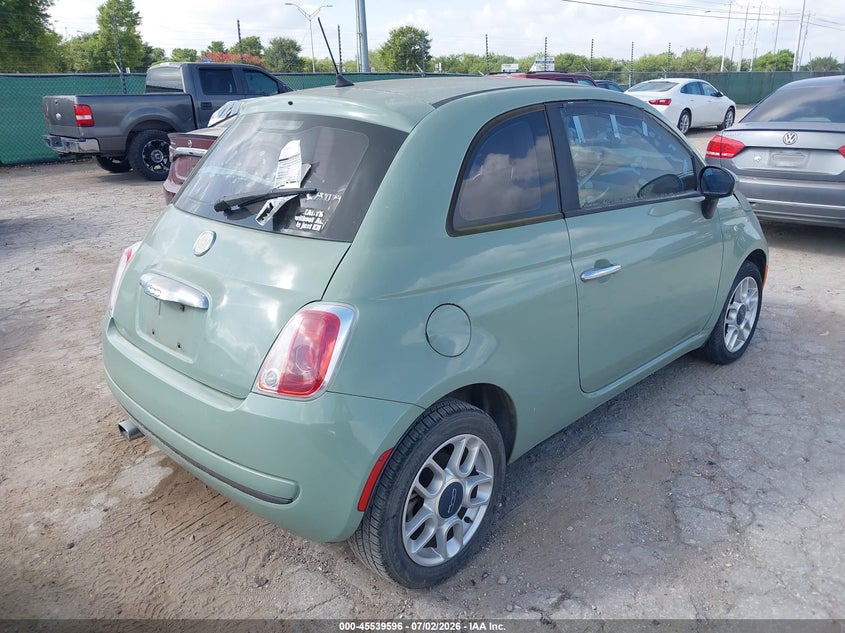 2012 Fiat 500 VIN 3C3CFFAR7CT194789 IAAI salvage auction — NORMAL WEAR, Original (Texas), sold $300 on 2026-08-10 (photo 4)