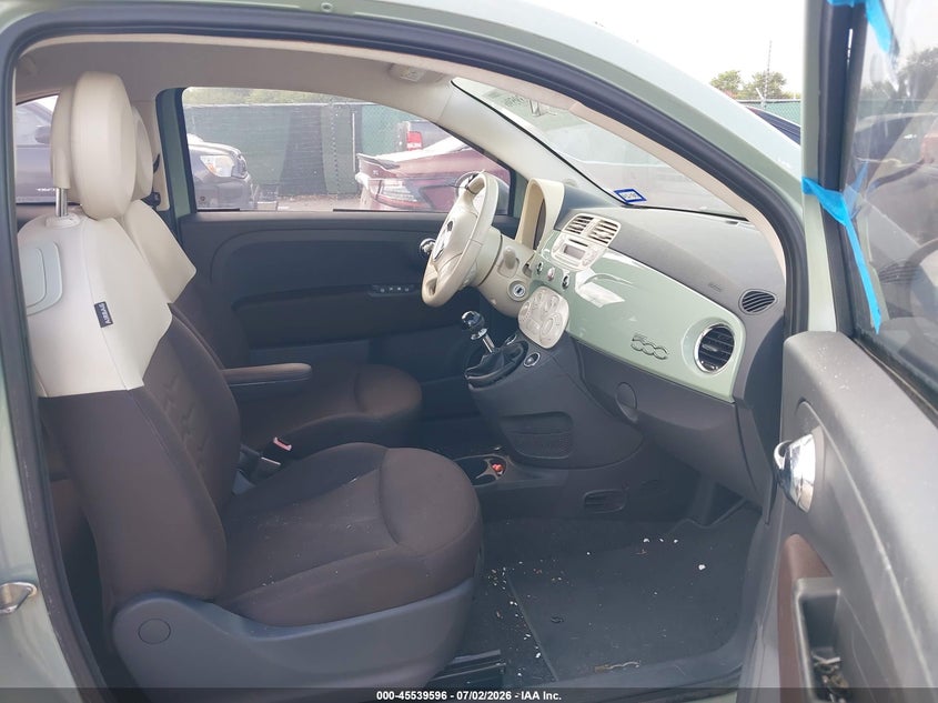 2012 Fiat 500 VIN 3C3CFFAR7CT194789 IAAI salvage auction — NORMAL WEAR, Original (Texas), sold $300 on 2026-08-10 (photo 5)