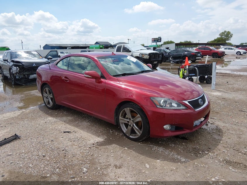 2012 Lexus Is VIN JTHFF2C20C2525634 IAAI salvage auction — WATER/FLOOD, Salvage (Texas), sold $25 on 2026-07-29 (photo 1)