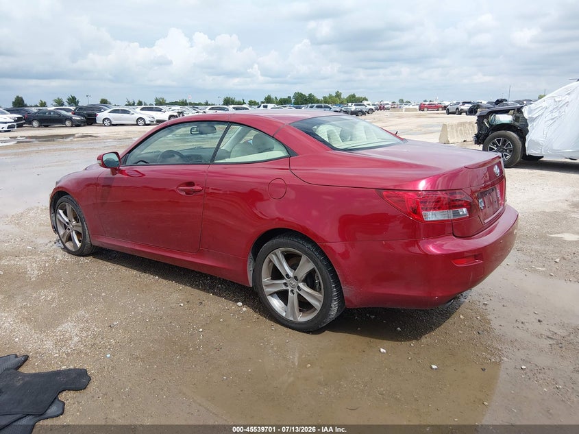 2012 Lexus Is VIN JTHFF2C20C2525634 IAAI salvage auction — WATER/FLOOD, Salvage (Texas), sold $25 on 2026-07-29 (photo 3)