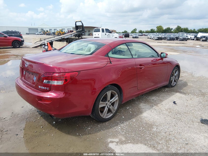 2012 Lexus Is VIN JTHFF2C20C2525634 IAAI salvage auction — WATER/FLOOD, Salvage (Texas), sold $25 on 2026-07-29 (photo 4)