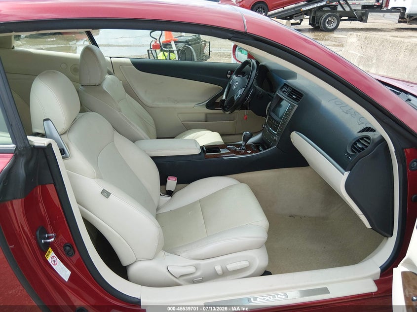 2012 Lexus Is VIN JTHFF2C20C2525634 IAAI salvage auction — WATER/FLOOD, Salvage (Texas), sold $25 on 2026-07-29 (photo 5)