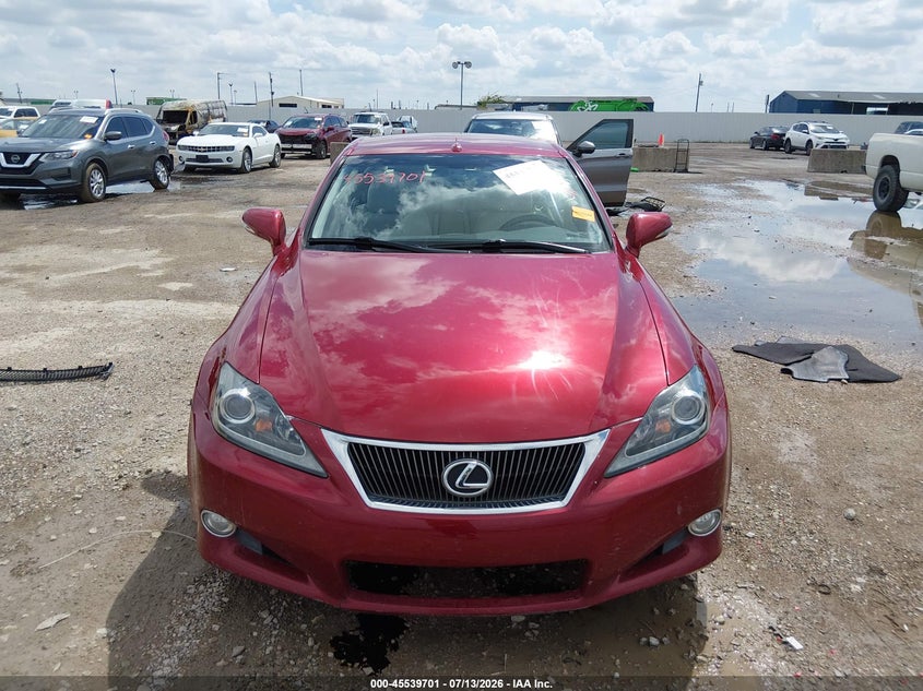 2012 Lexus Is VIN JTHFF2C20C2525634 IAAI salvage auction — WATER/FLOOD, Salvage (Texas), sold $25 on 2026-07-29 (photo 6)