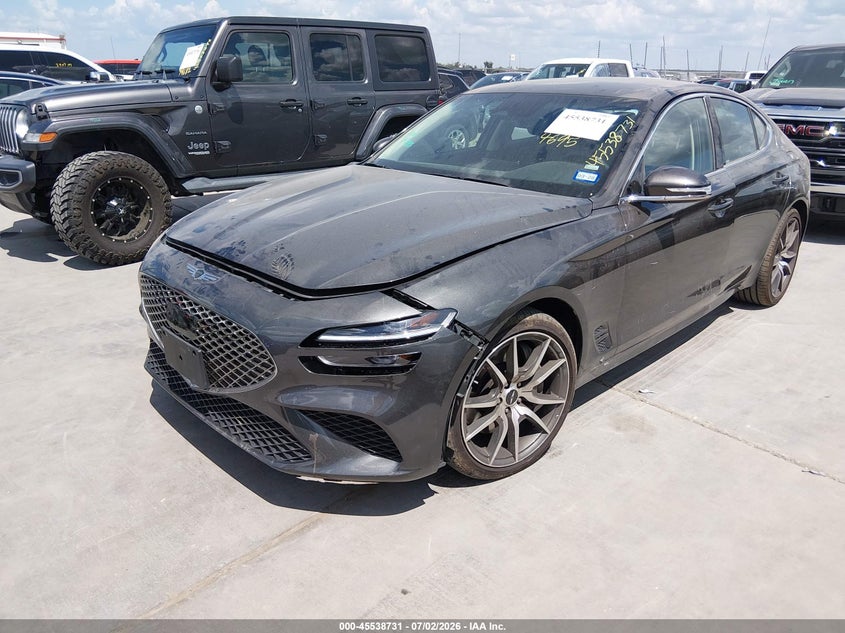 2026 Genesis G70 VIN KMTG14SC1TU172286 IAAI salvage auction — FRONT END, Enterprise Vehicles Clear Only (Texas), sold $15,300 on 2026-07-11 (photo 2)