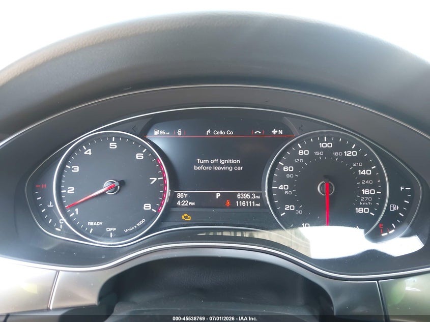 2016 Audi A6 VIN WAUHGAFC5GN175649 IAAI salvage auction — NORMAL WEAR, Clear - Dealer Only (California), sold $2,650 on 2026-07-28 (photo 7)