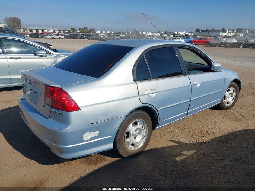 2005 Honda Civic hybrid VIN JHMES96625S026271 IAAI salvage auction — NORMAL WEAR, Clear - Dealer Only (California), sold $250 on 2026-07-13 (photo 4)