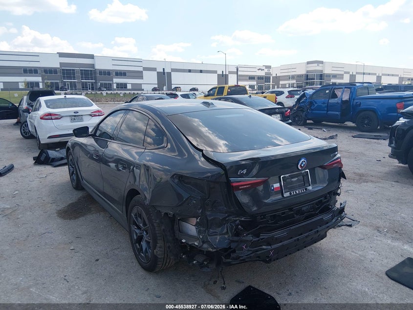 2023 BMW I4 VIN WBY73AW05PFP44766 IAAI salvage auction — REAR END, Original (Texas), sold $15,600 on 2026-08-02 (photo 3)