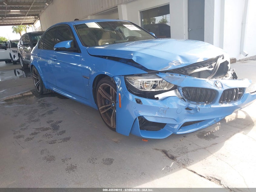 2015 BMW M3 VIN WBS3C9C58FP805673 IAAI salvage auction — FRONT END, Rebuildable (Florida), sold $16,600 on 2026-07-24 (photo 1)