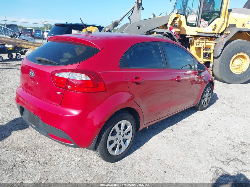 2014 Kia Rio VIN KNADM5A3XE6351317 IAAI salvage auction — LEFT FRONT, Salvage Title, sold $25 on 2026-07-23 (photo 4)