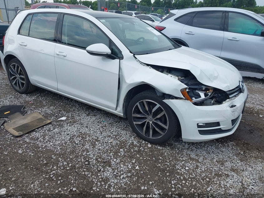 2016 Volkswagen Golf VIN 3VW217AUXGM020888 IAAI salvage auction — REAR END, Salvage Title, sold $1,100 on 2026-07-30 (photo 1)