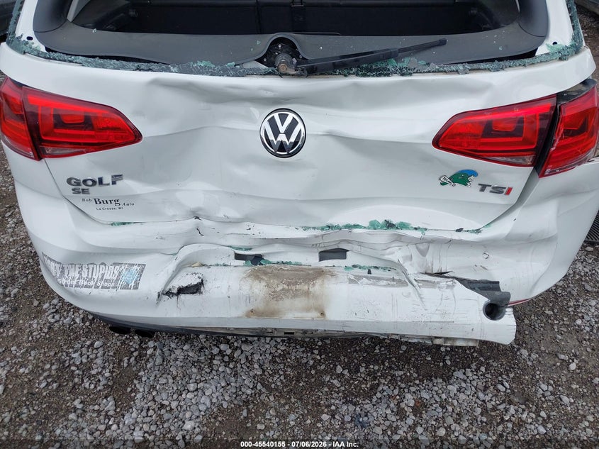 2016 Volkswagen Golf VIN 3VW217AUXGM020888 IAAI salvage auction — REAR END, Salvage Title, sold $1,100 on 2026-07-30 (photo 6)