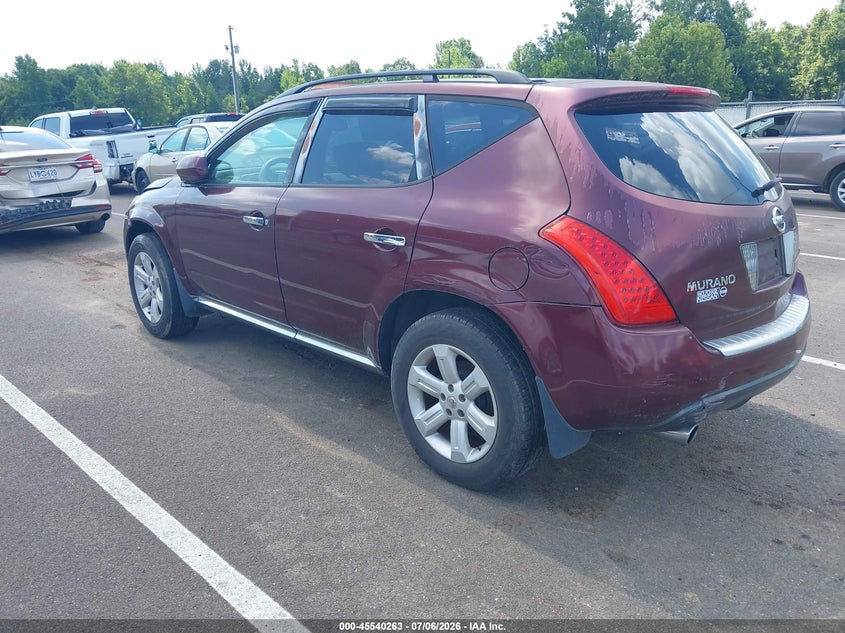 2007 Nissan Murano VIN JN8AZ08T67W507618 IAAI salvage auction — NORMAL WEAR, Clear (Mississippi), sold $375 on 2026-07-30 (photo 3)