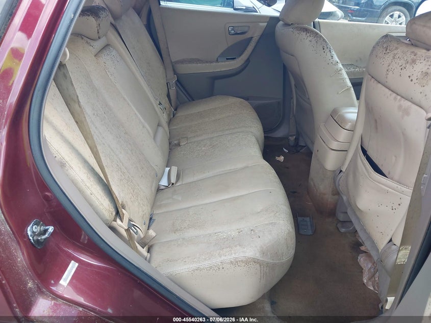 2007 Nissan Murano VIN JN8AZ08T67W507618 IAAI salvage auction — NORMAL WEAR, Clear (Mississippi), sold $375 on 2026-07-30 (photo 8)