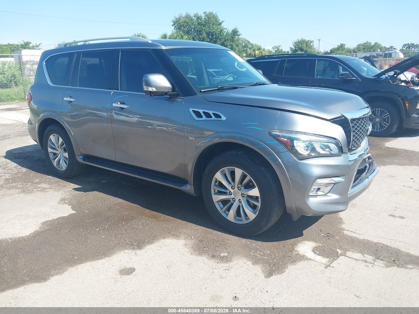 2017 Infiniti Qx80 VIN JN8AZ2NF5H9644186 IAAI salvage auction — FRONT END, Rebuildable (Florida), sold $1,900 on 2026-07-29 (photo 1)